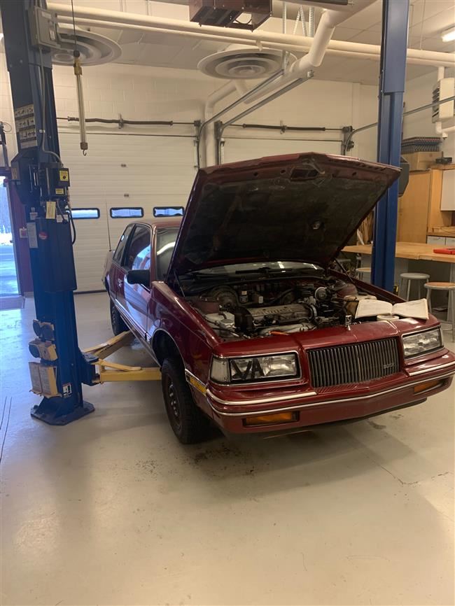 A car in a body shop