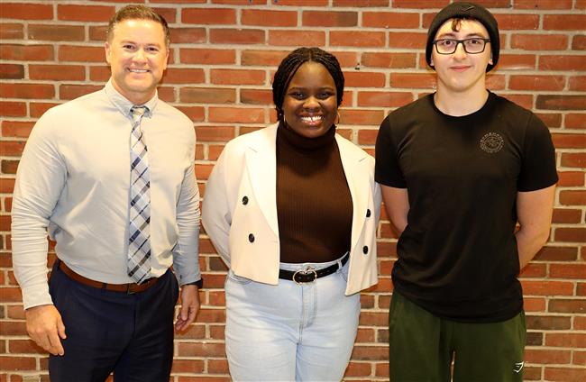 Student honorees with Superintendent Thomas J. Colabufo